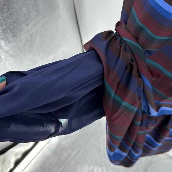 Banana Republic striped halter neck maxi dress nautical cruise summer size L - Picture 7 of 10